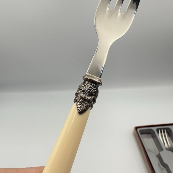Vintage Inox 18/10 Italy Napoleon Ivory Cake Forks Set Of 4 New